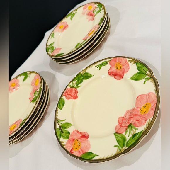 (2) VINTAGE 1941 FRANCISCAN DESERT ROSE PATTERN USA BACKSTAMP 10 5/8" DINN… - Picture 3 of 4